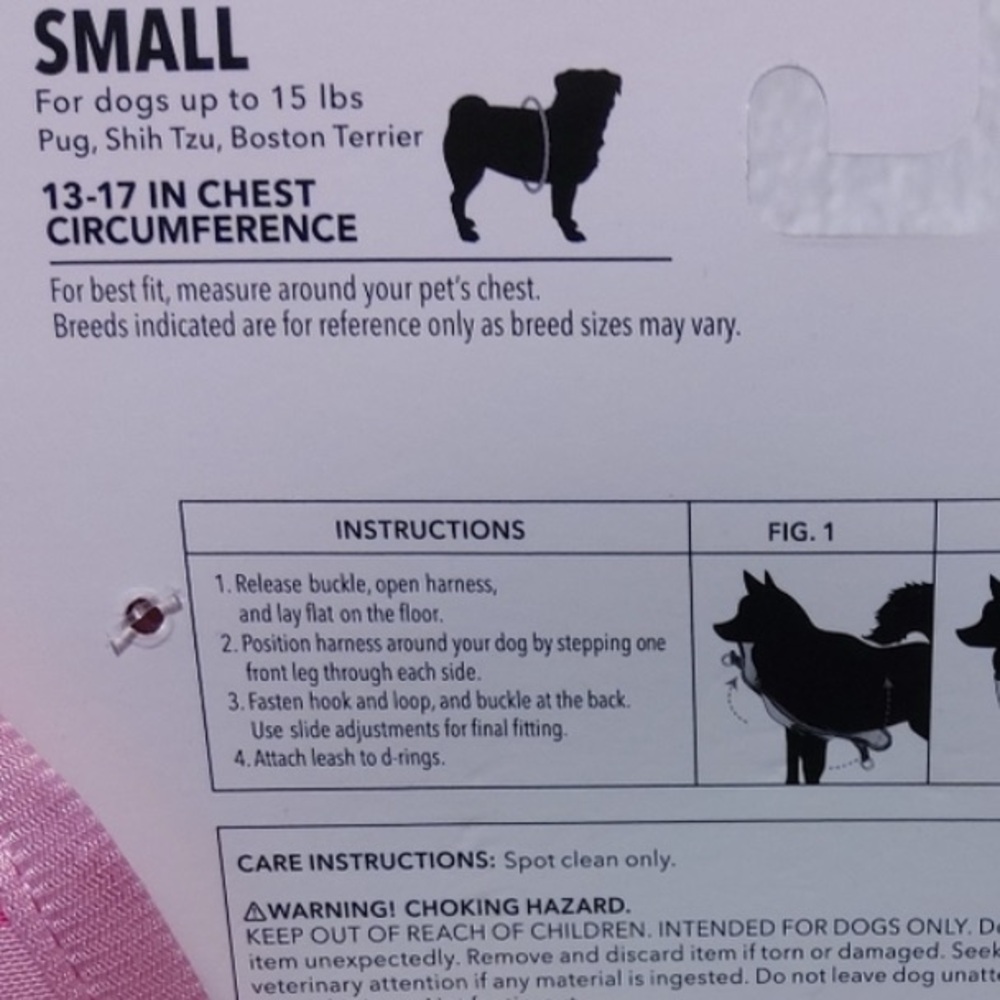 NWT [Vibrant Life] Girly Pink Striped Lace Collar Buckle Dog Harness Sz Small - Picture 6 of 7